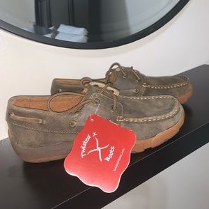 Twisted X Women's Bomber Brown Boat Shoes